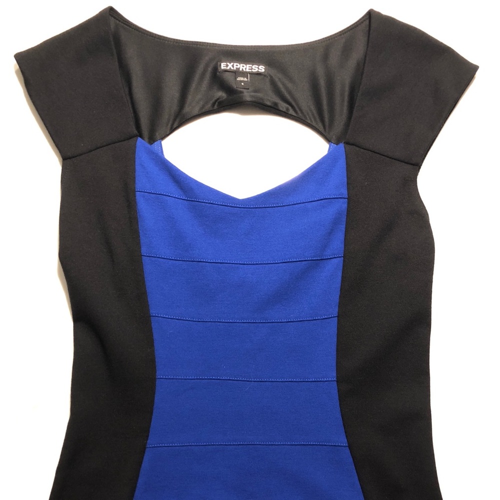 Express Black & Blue Bodycon Dress